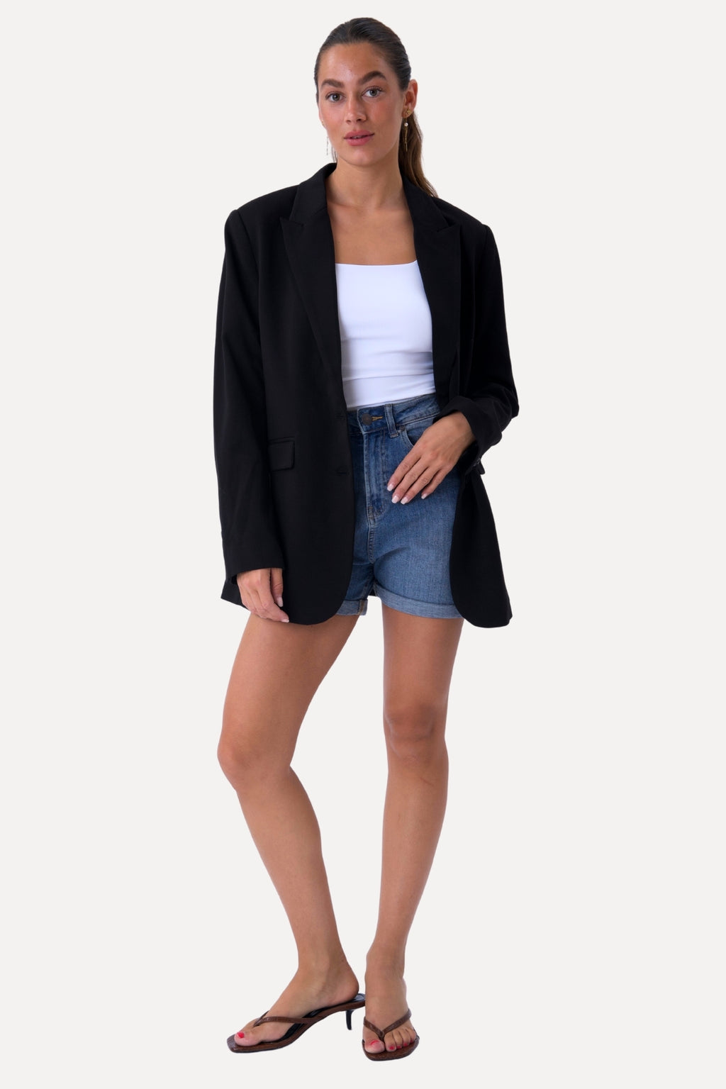 De Originale Performance Denim Shorts - Medium Blå Denim (Kvinde)
