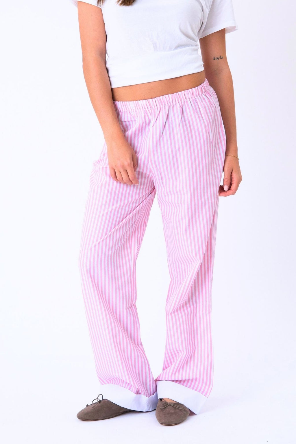 Layla Stribet Pants - Pink