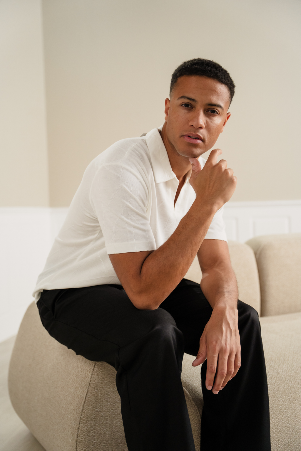 Atlas Textured Polo - Hvid