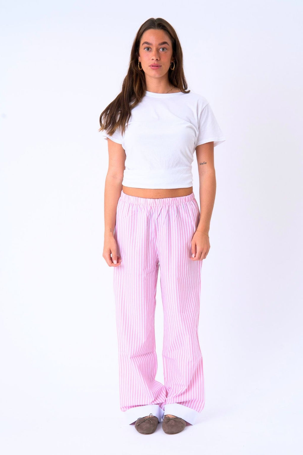 Layla Stribet Pants - Pink