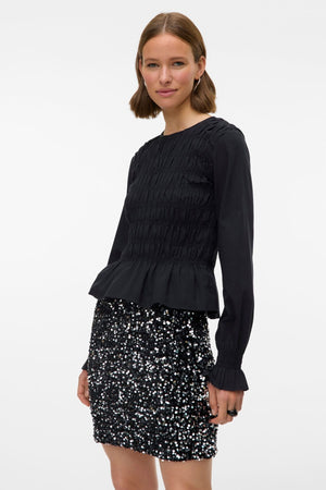 Bella Kort Nederdel - Sort Sølv