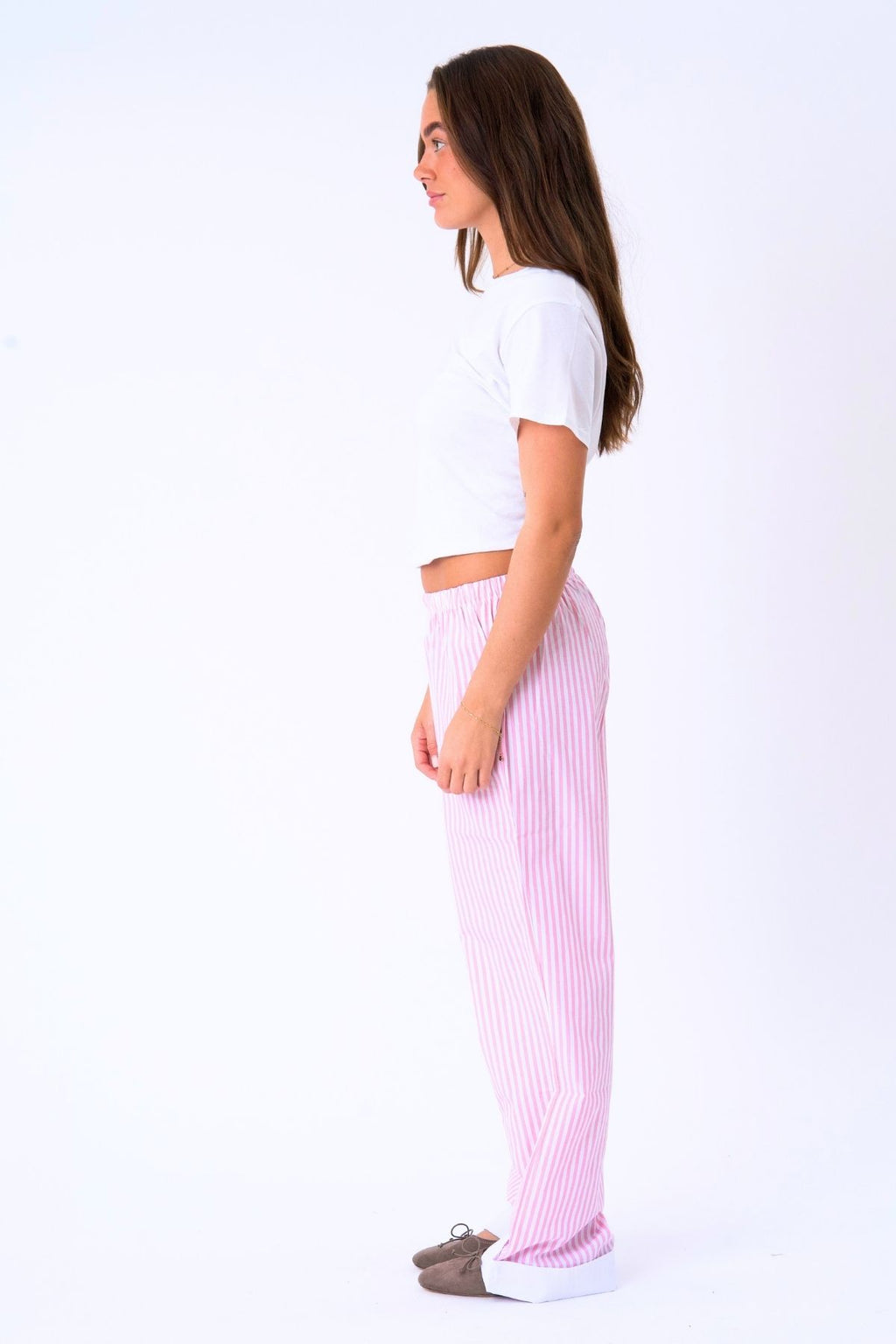 Layla Stribet Pants - Pink