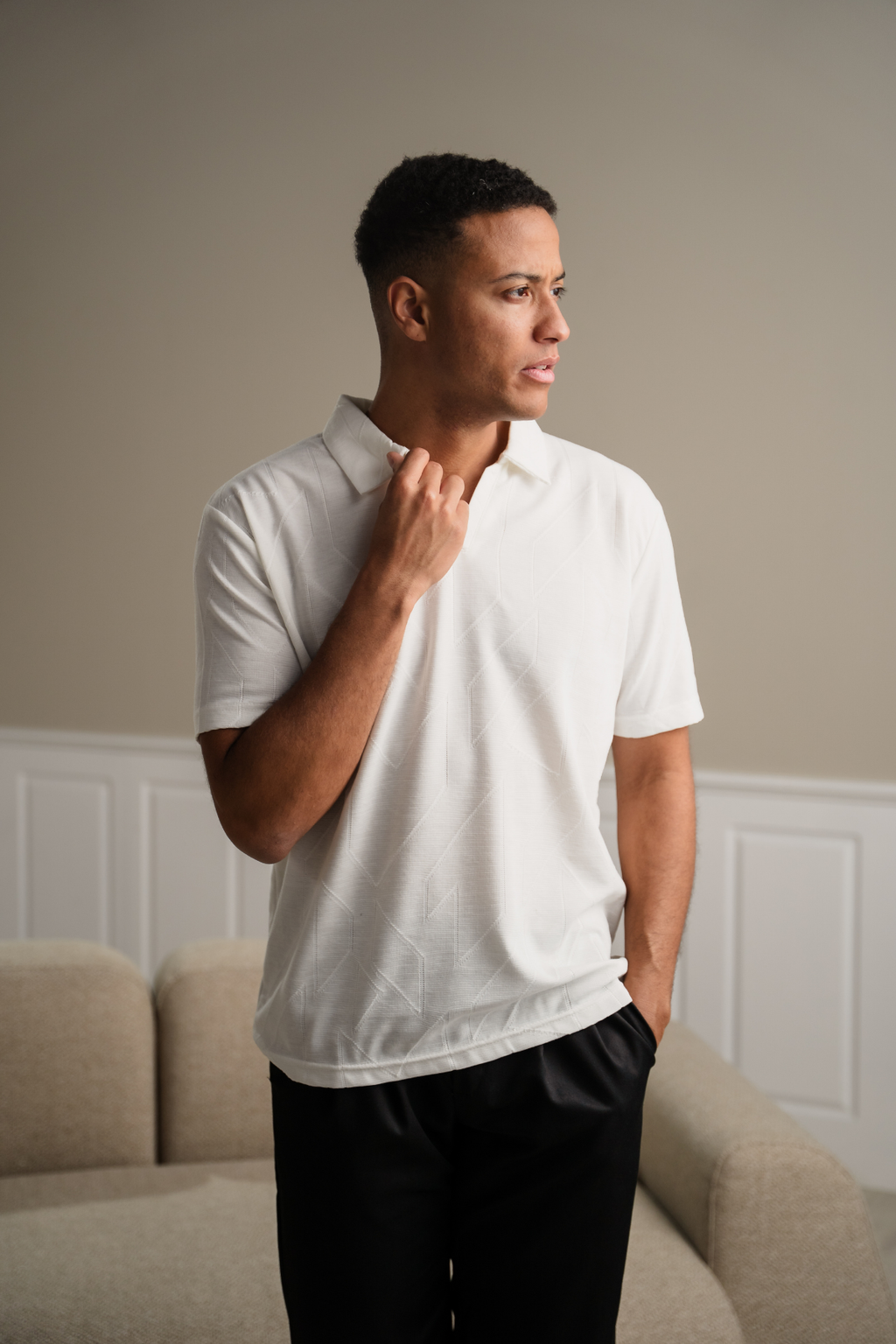 Atlas Textured Polo - Hvid