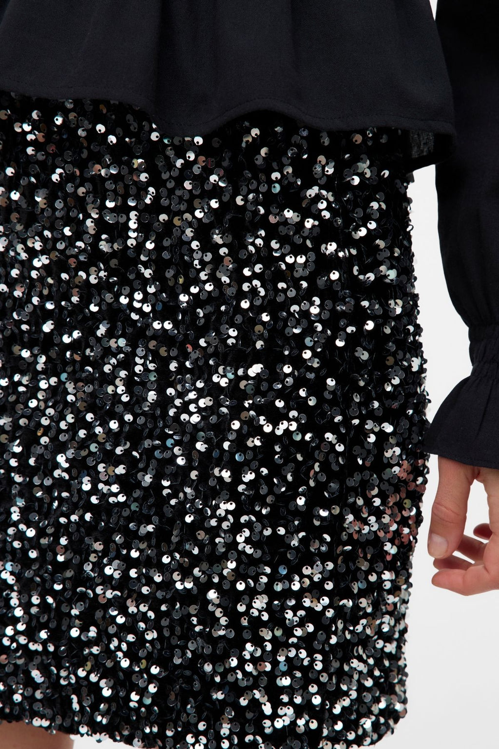 Bella Kort Nederdel - Sort Sølv