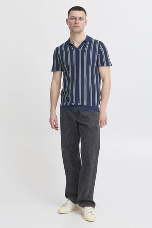 Stribet Pullover - Blå