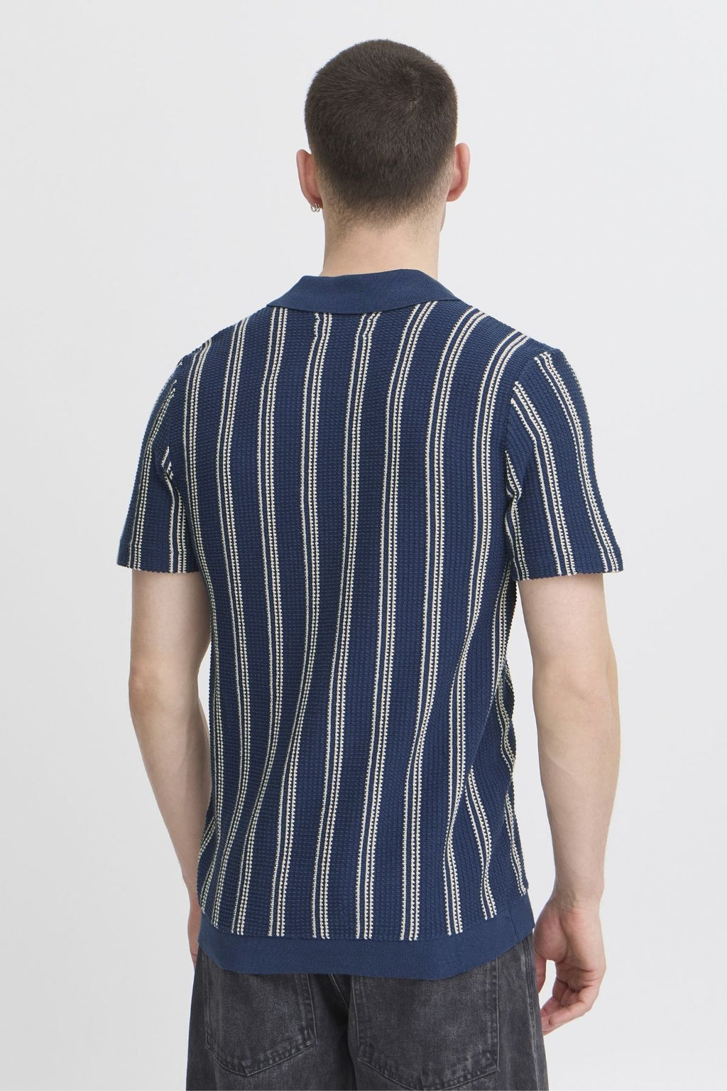 Stribet Pullover - Blå