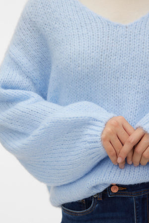 Vero Moda Maybe 2way V-Neck Pullover - Cashmere Blue