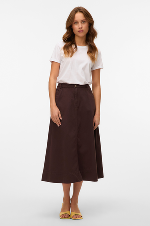 Filia Farvet Denim Nederdel - Chocolate Torte