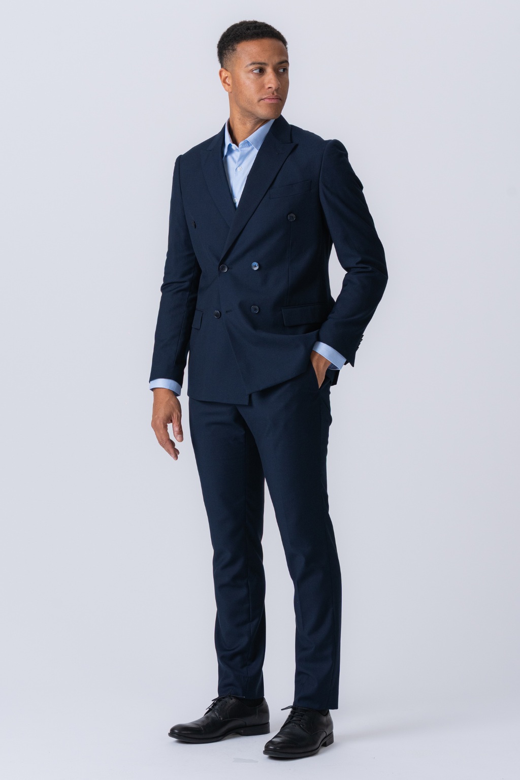 Premium Dobbeltradet Blazer - Navy