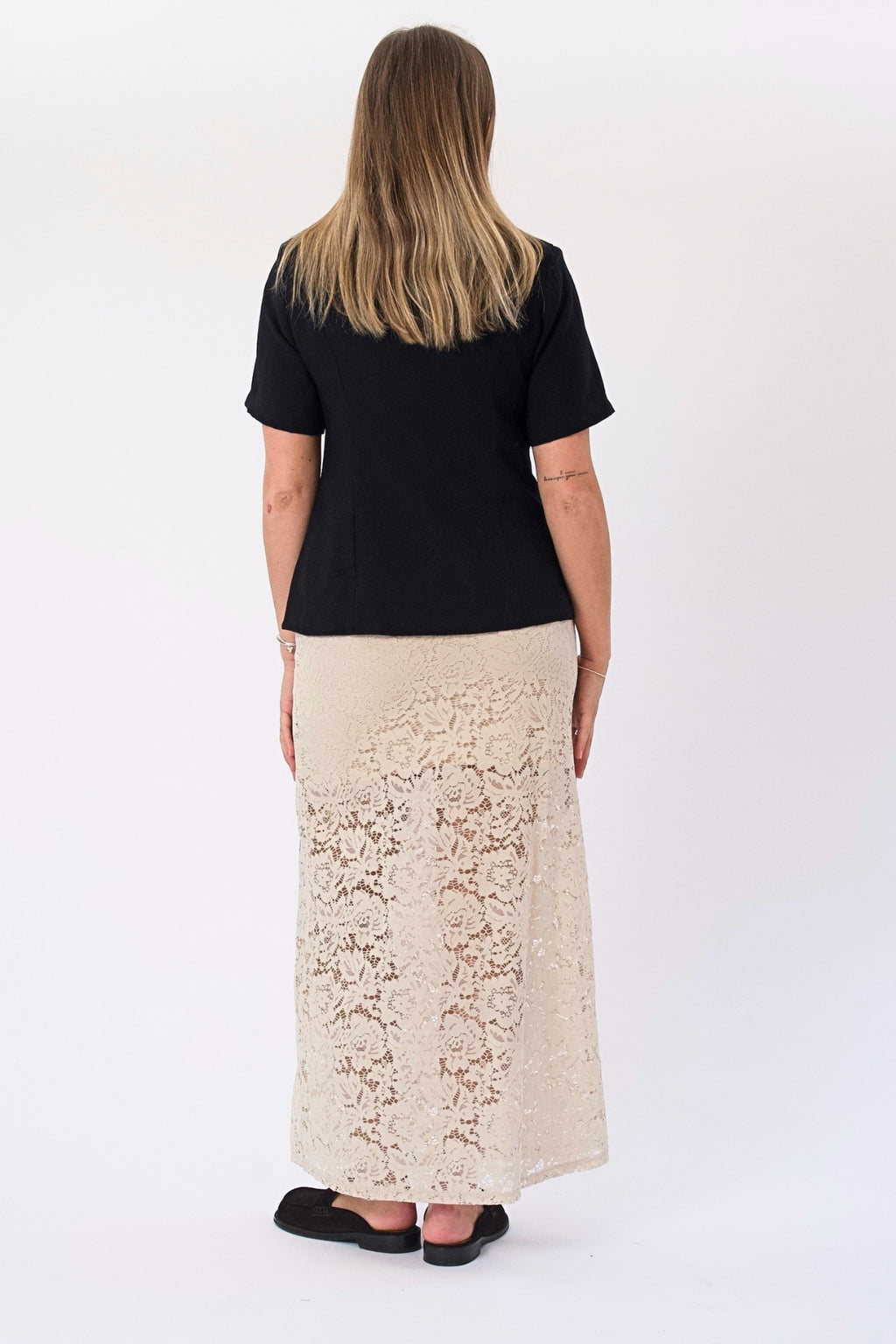 Amara Lace Maxi Skirt - Lysebeige