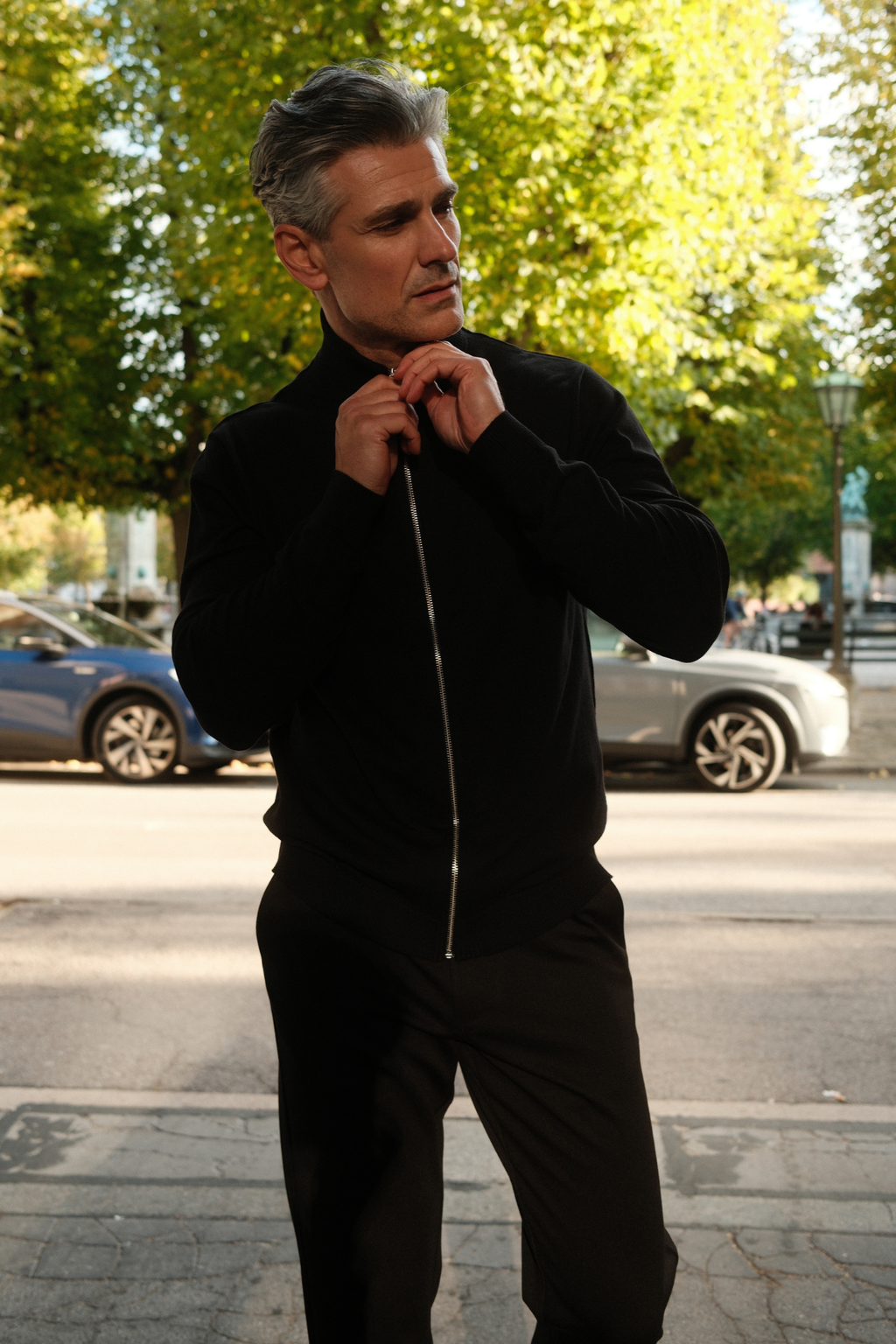 Pullover Zip Cardigan - Sort