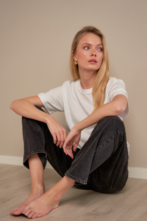 De Originale Performance Mom Jeans - Washed Black Denim