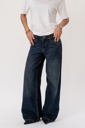Serena Baggy Jeans - Mørkeblå