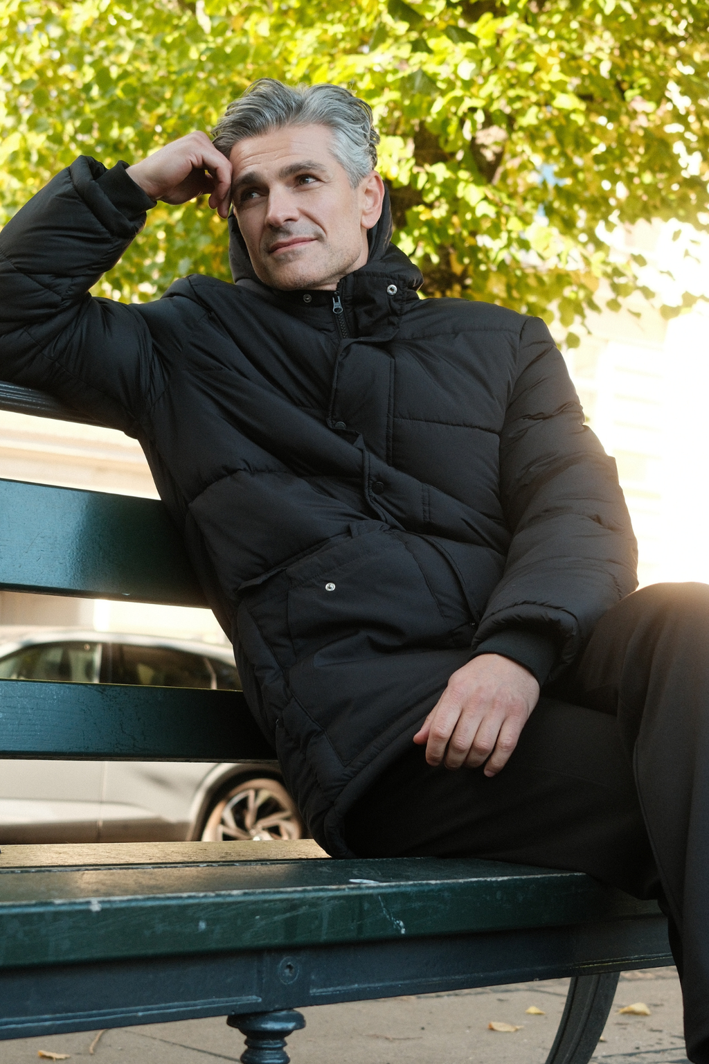 Lang Puffer Jakke - Sort