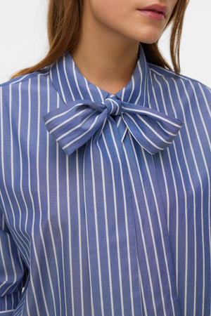 Islunn Sløjfe Skjorte - Mørk Denim Snow White