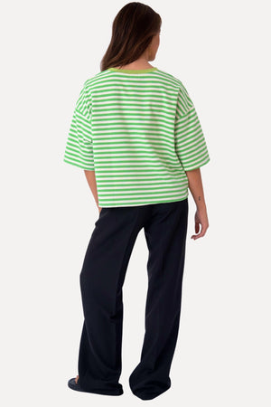 Zoe T-shirt - Grøn/Hvid