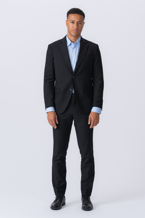 Premium Enkeltradet Jakkesæt (Sort)