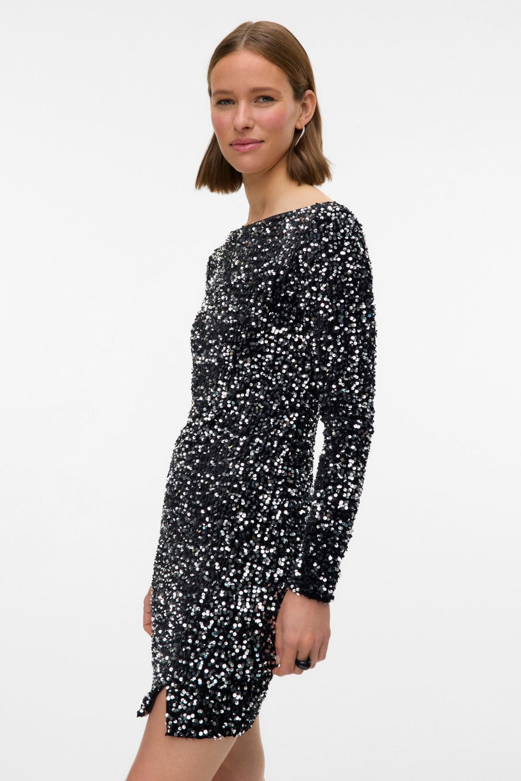 Bella Kort Kjole - Sort Sølv