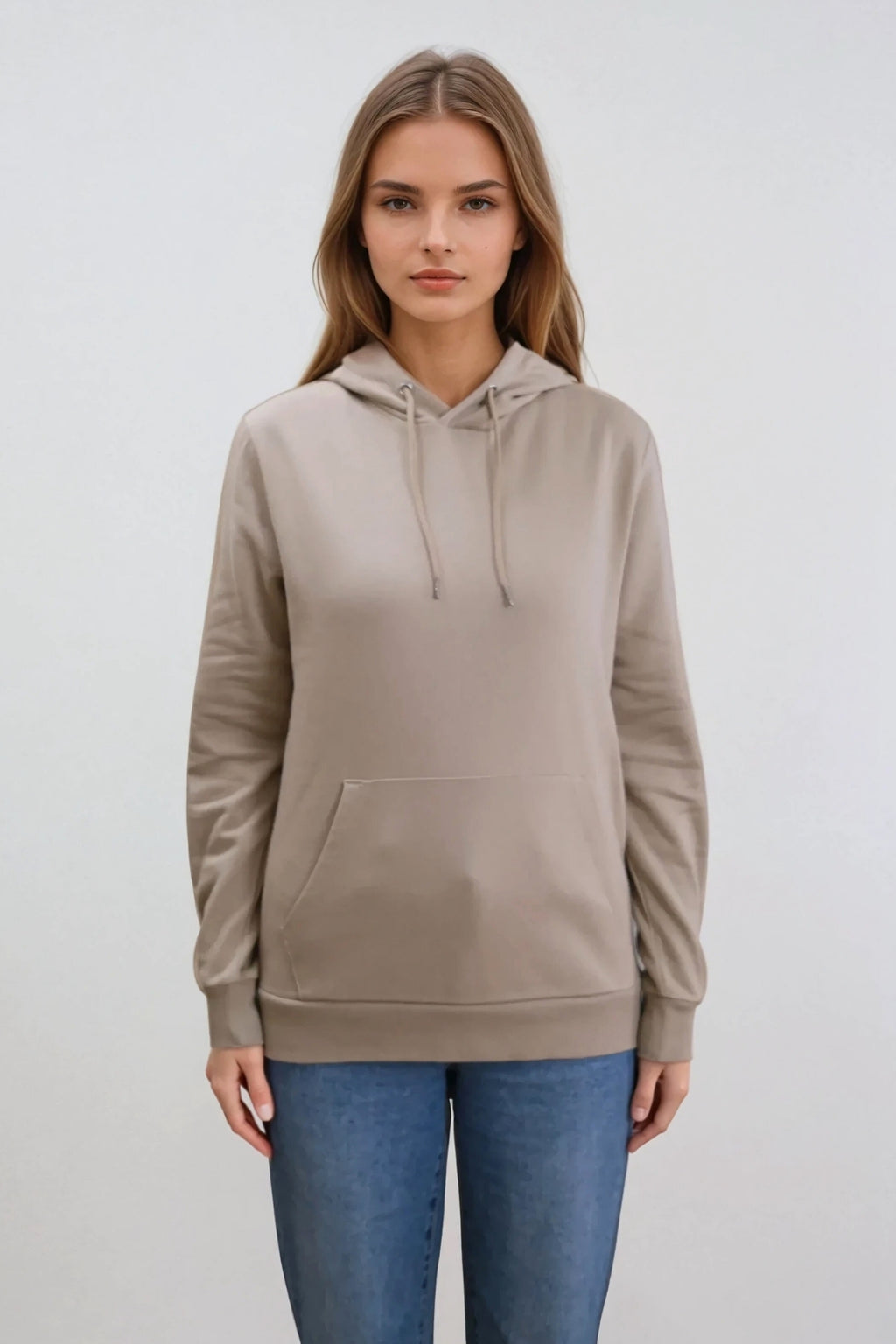Boyfriend Sweat Hoodie - Mørk Beige