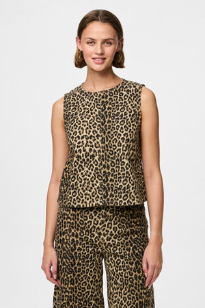 Salume Denim Top - White Pepper Leo