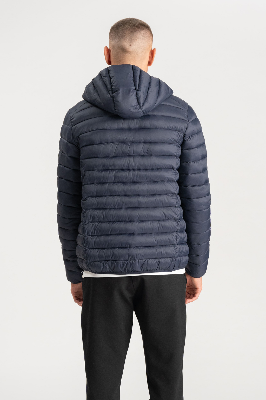 Hooded Let Puffer Jakke - Navy