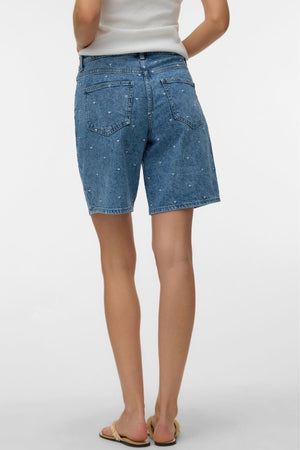 Tess Mr Long Denim Shorts - Medium Blue Denim - Heart