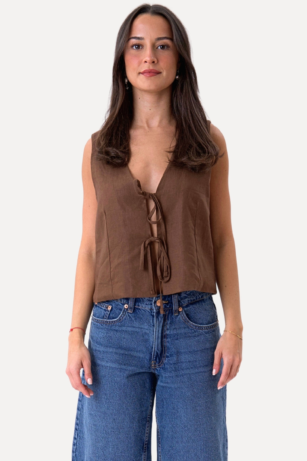 Hør Vest Brun