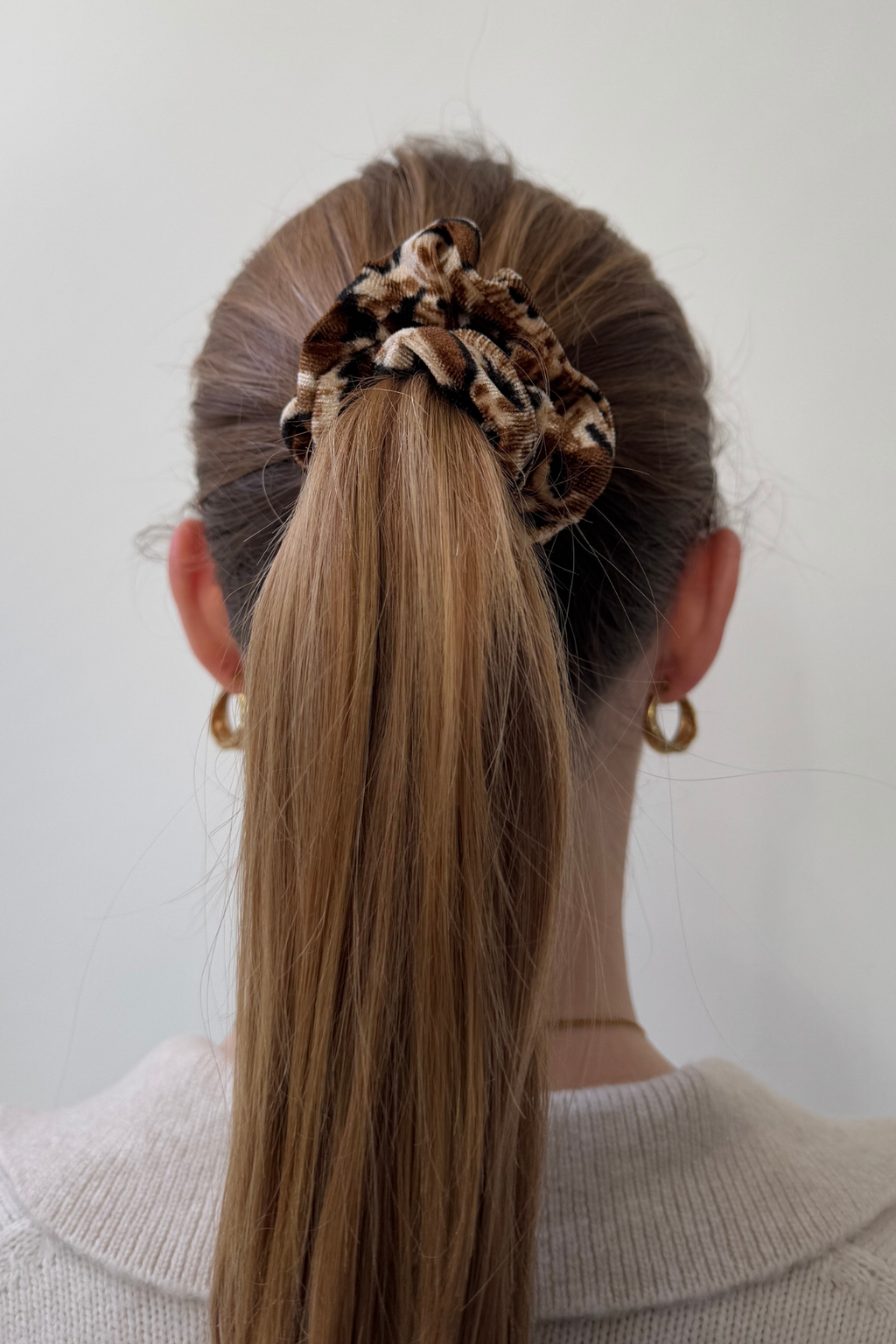 Leopard Scrunchie - Brun