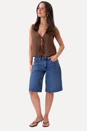 Hør Vest Brun
