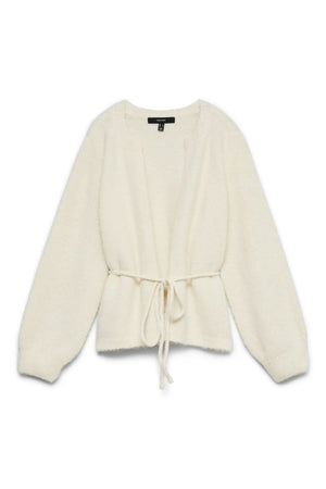 Berry O-Neck Tie Cardigan - Birch