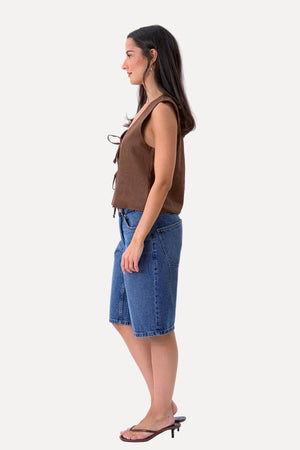Hør Vest Brun