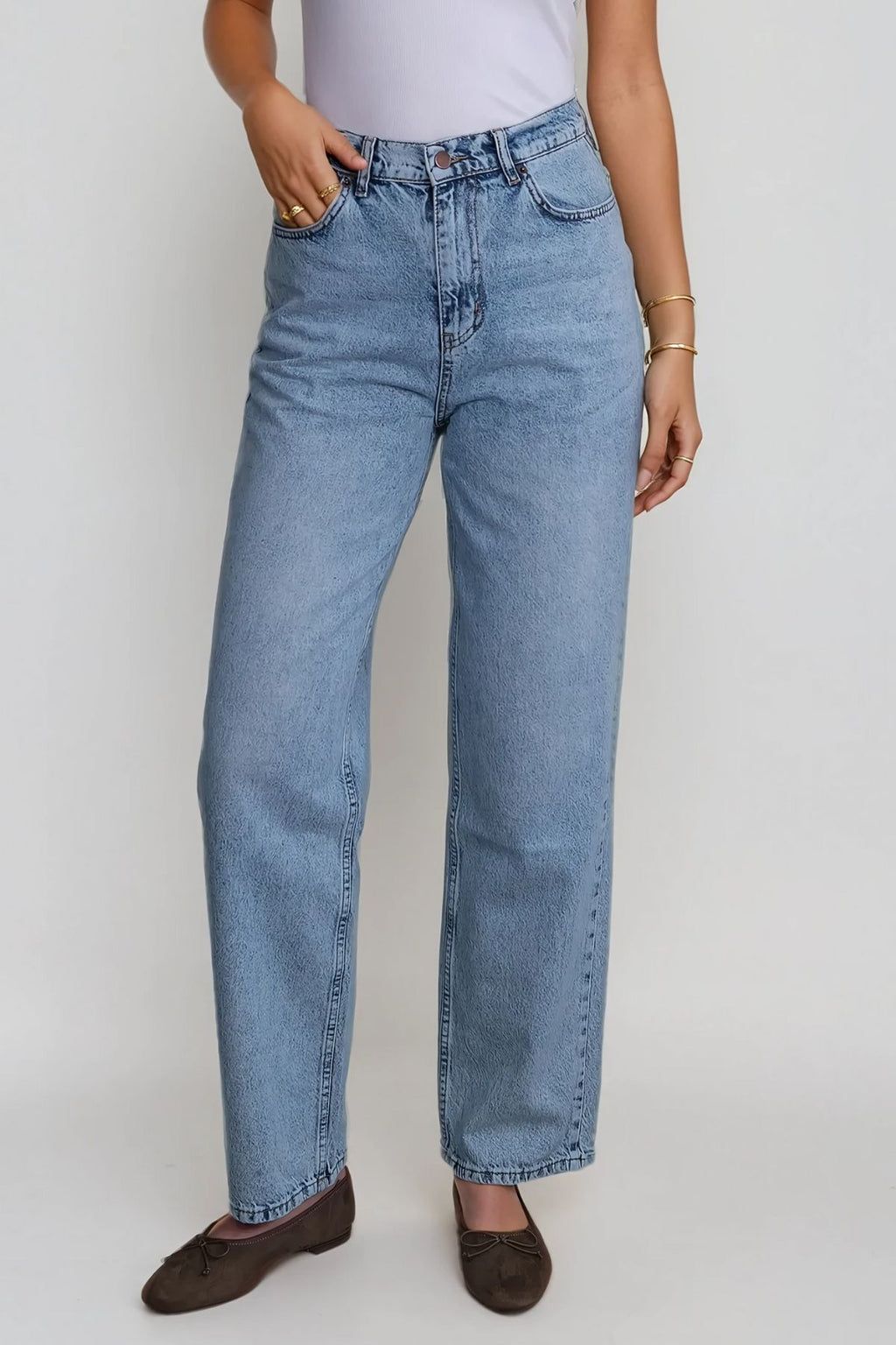 Nora Regular Jeans - Lys Blå Denim