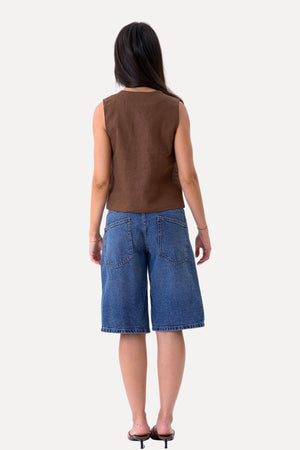Hør Vest Brun