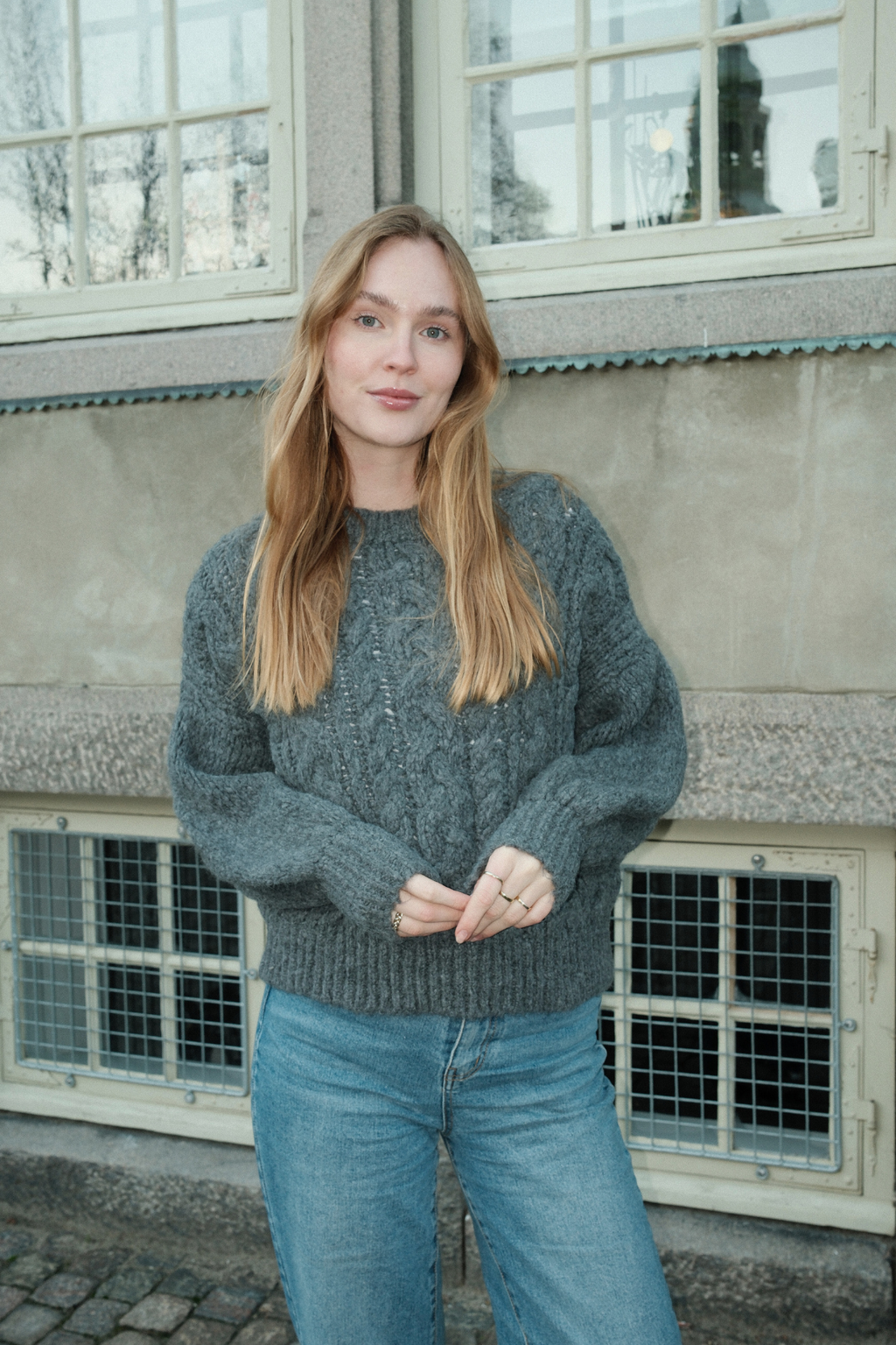 Emma Cable Knit - Grå