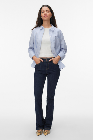 Inge Skjorte - Palace Blue Snow White