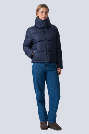 Kort Puffer Jakke - Navy