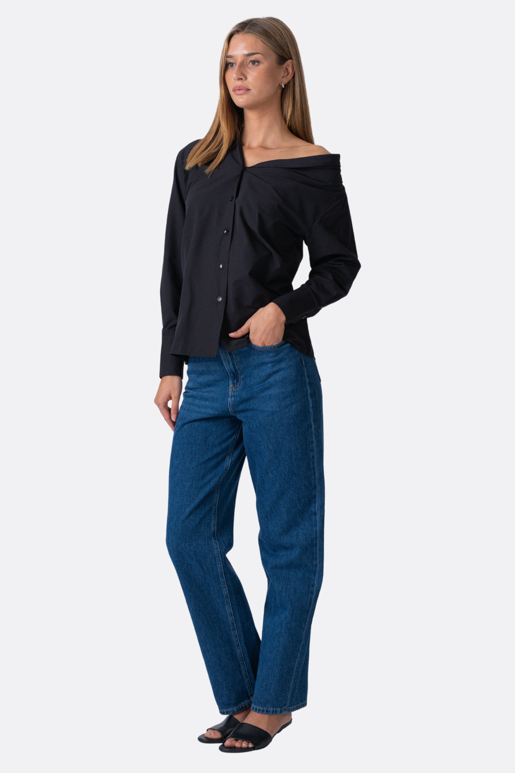 Serena Oversized Skjorte - Sort