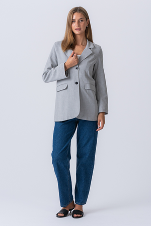 Claire Oversized Blazer - Lysegrå