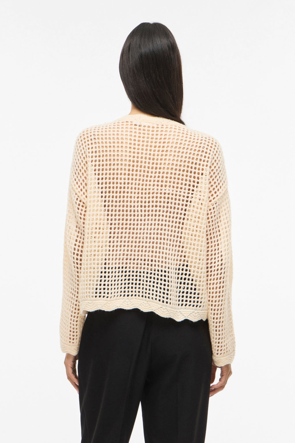 Enny Blomster Strikcardigan - Birch