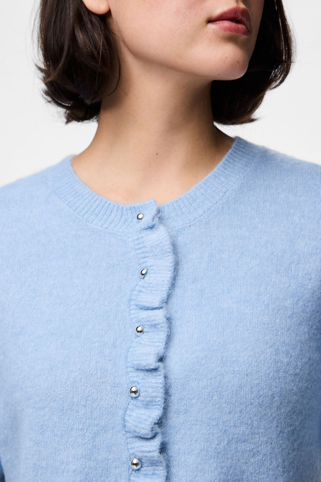 Lydia Frill Strik Cardigan - Cashmere Blue