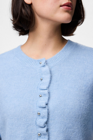 Lydia Frill Strik Cardigan - Cashmere Blue