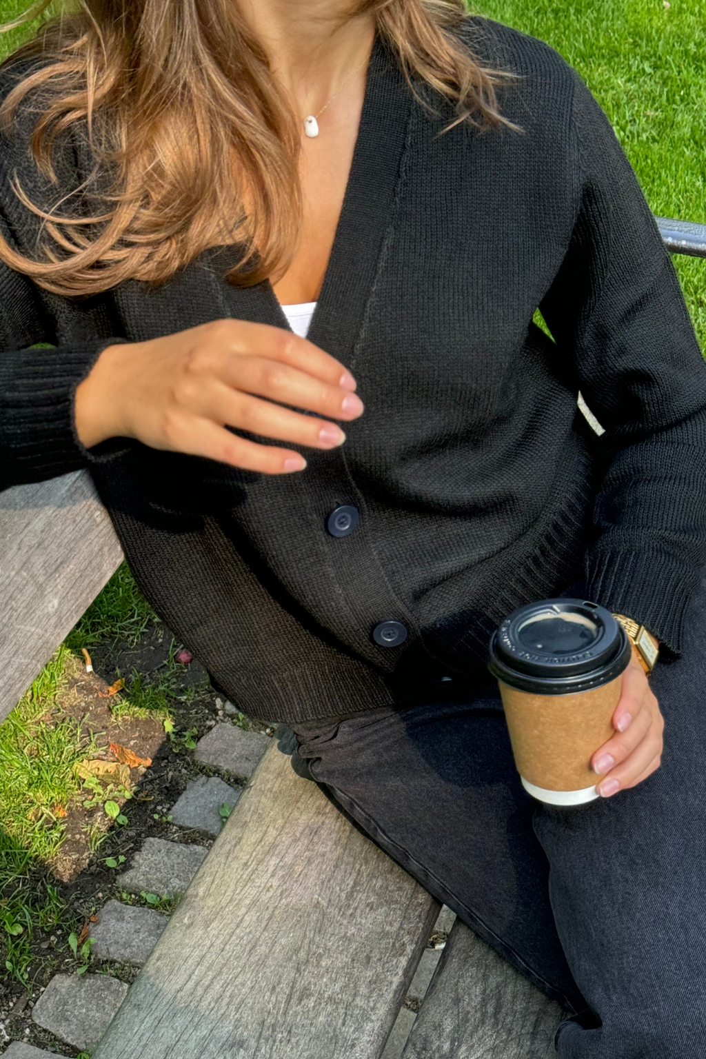 Strikket Cardigan - Sort