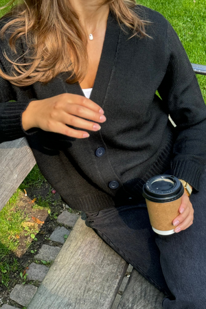 Strikket Cardigan - Sort