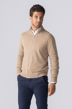 Pullover Zip Cardigan - Sand