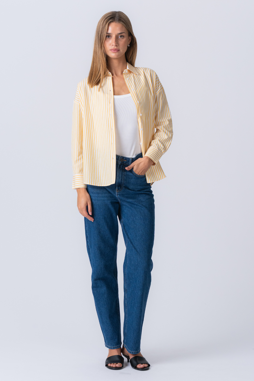 Layla Stribet Trøje - Gul