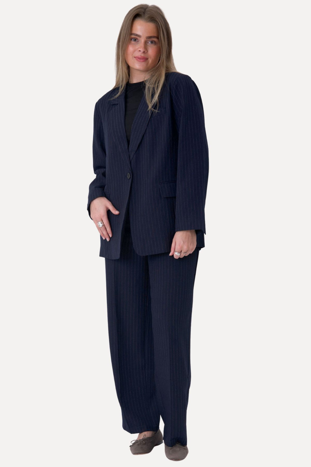 Oversized Suit - Navy Pinstripe