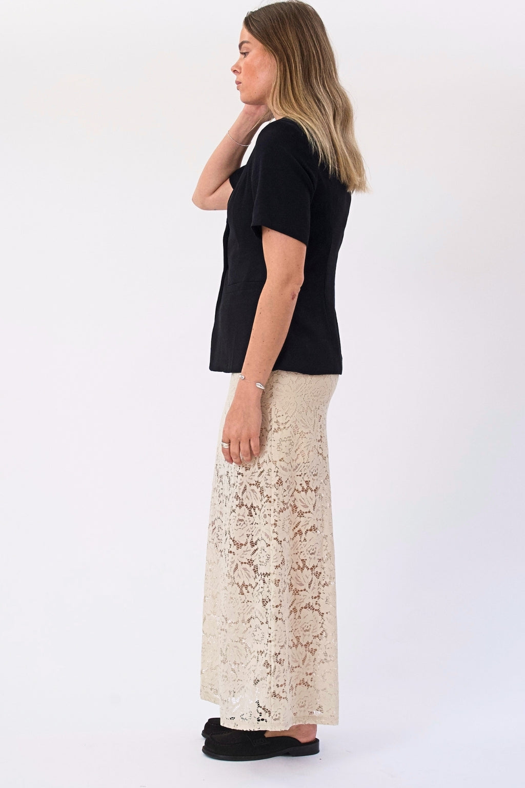 Amara Lace Maxi Skirt - Lysebeige