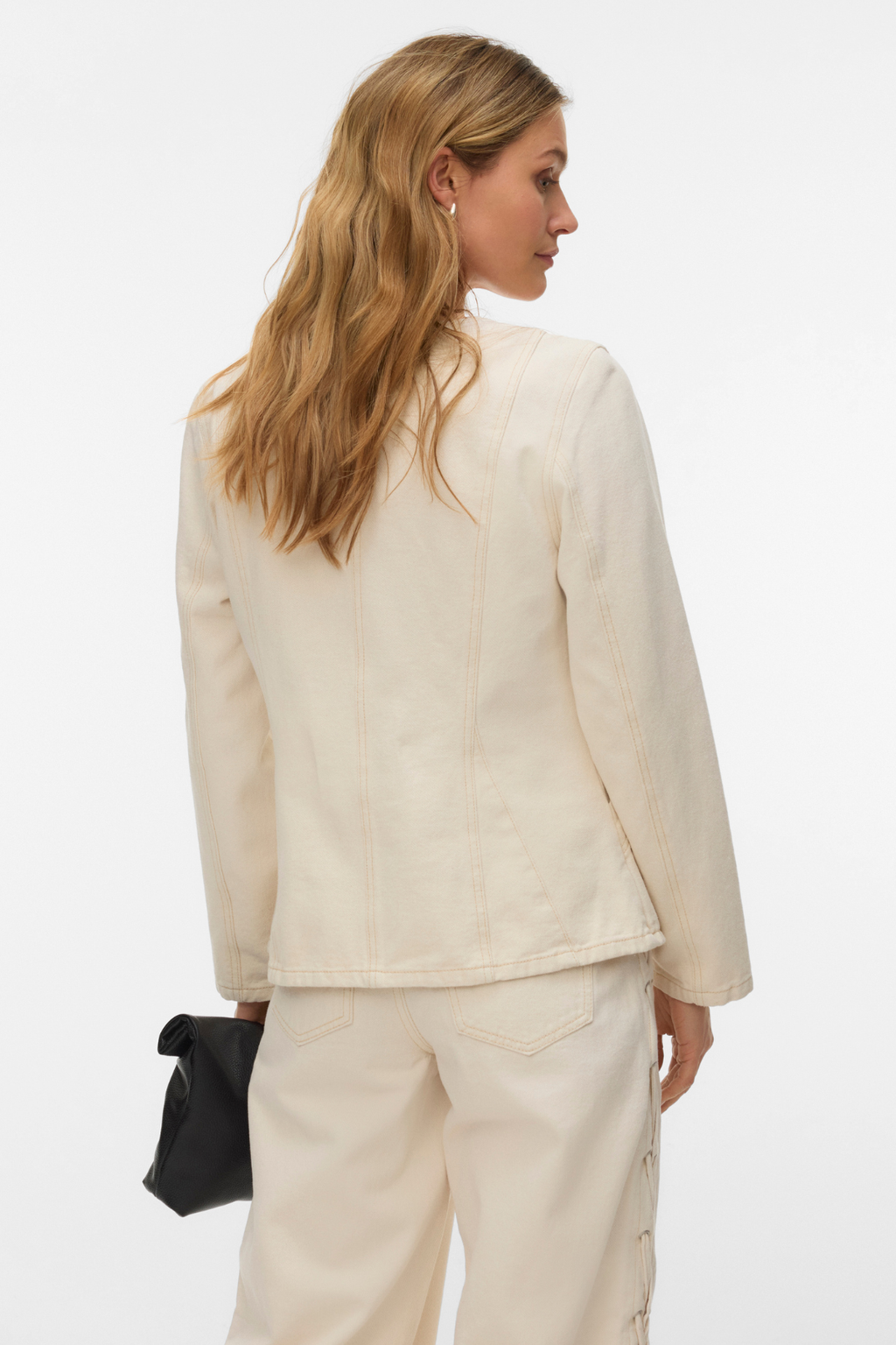 Leva String Ecru Denim Jacket - Ecru