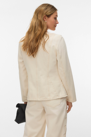 Leva String Ecru Denim Jacket - Ecru