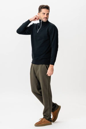 Sweatshirt Half Zip - Sort